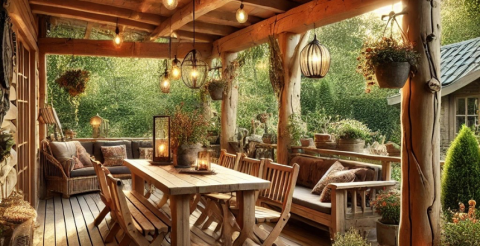Houten veranda image